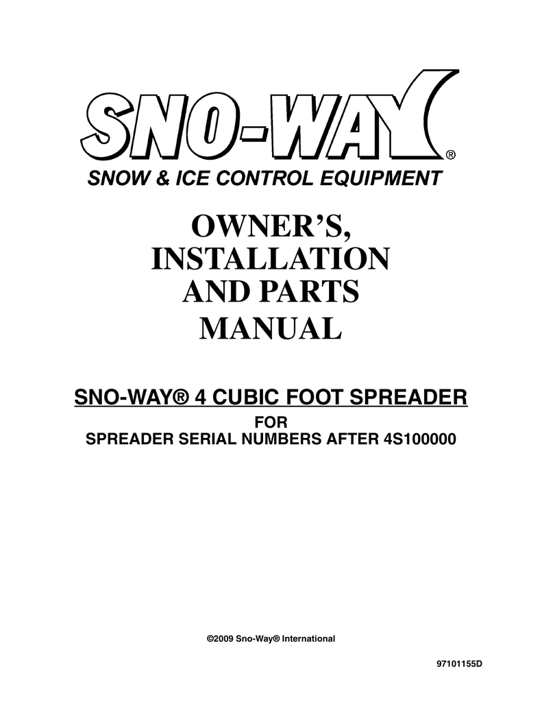 Snoway salt spreader install + operation instructions Manualzz