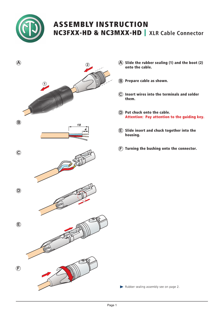 Neutrik Xlr Hd Series Assembly Instruction Manualzz Neutrik Xlr Hd Series Assembly, Neutrik Xlr Wiring Diagram