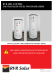 RVR 400L, 500L Installation and operating instructions
