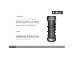 TiSUN&reg; FS-1R Solar fresh water storage tank user manual