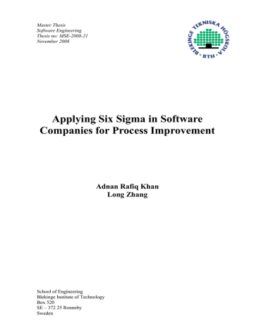 master thesis six sigma