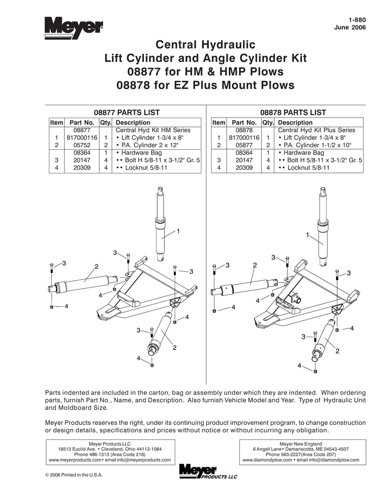 078 Ez Mount Plus Central Hyd Cyl Kit Manualzz