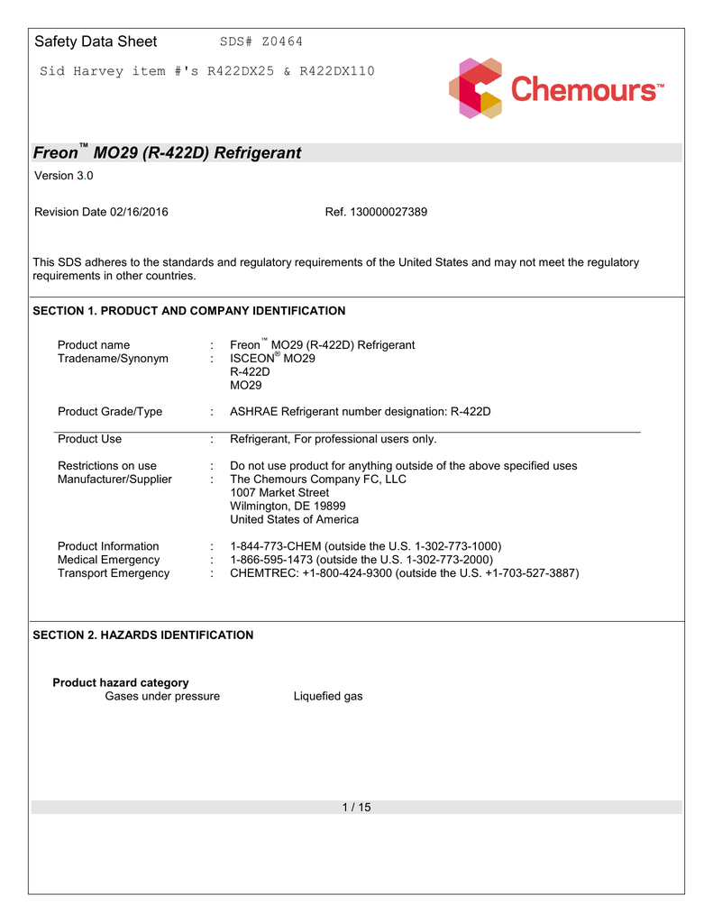 422d refrigerant