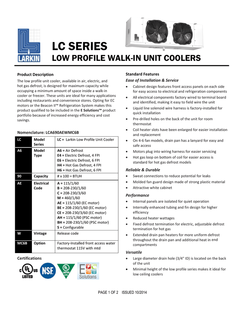 larkin walk in cooler