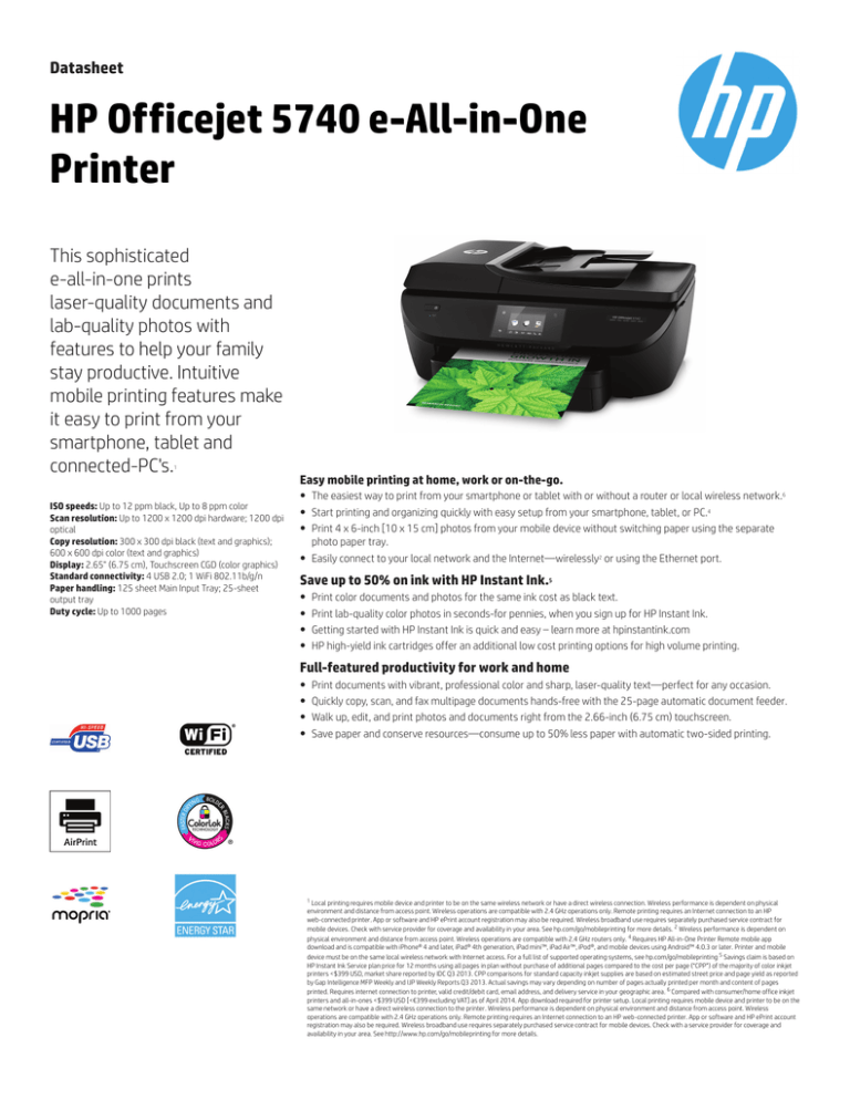 hp officejet 5740 wifi