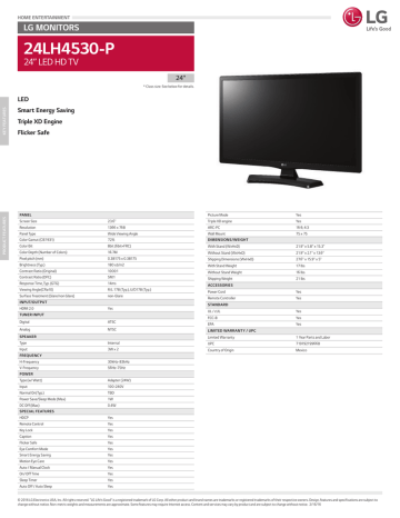 24LH4530-P 24” LED HD TV LG MONITORS 32" | Manualzz