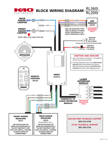 K40 RCUI Radar Detector Accessory Wiring Diagram | Manualzz