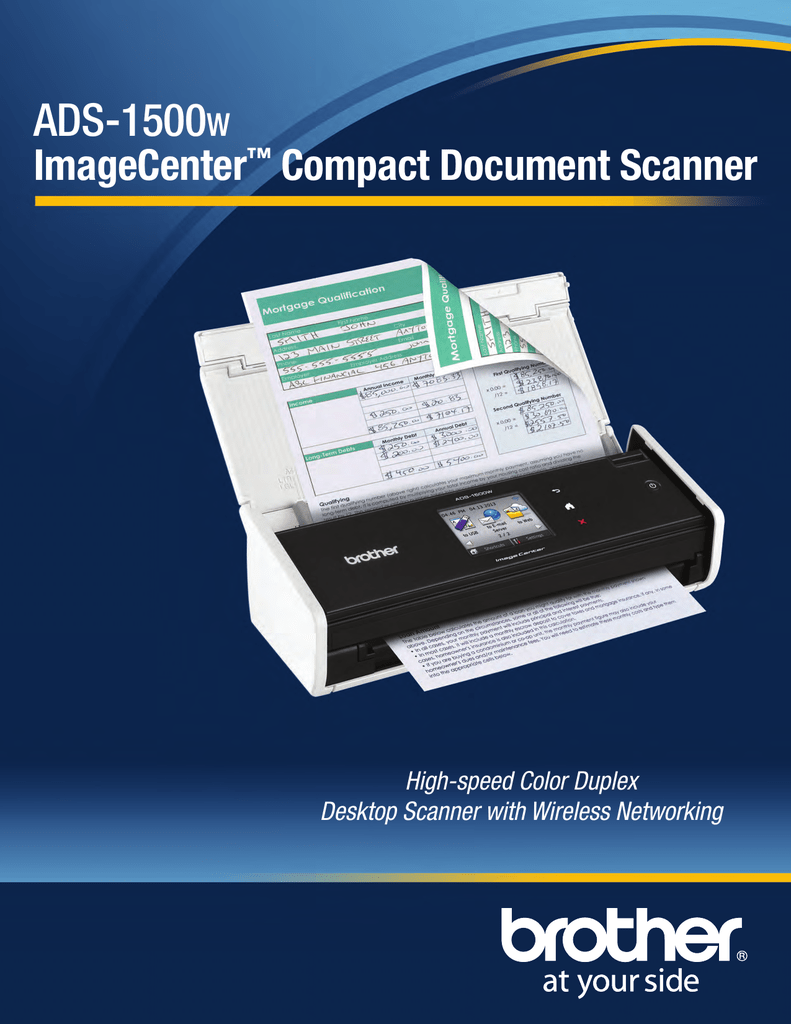 ADS-1500 ImageCenter Compact Document Scanner w | Manualzz