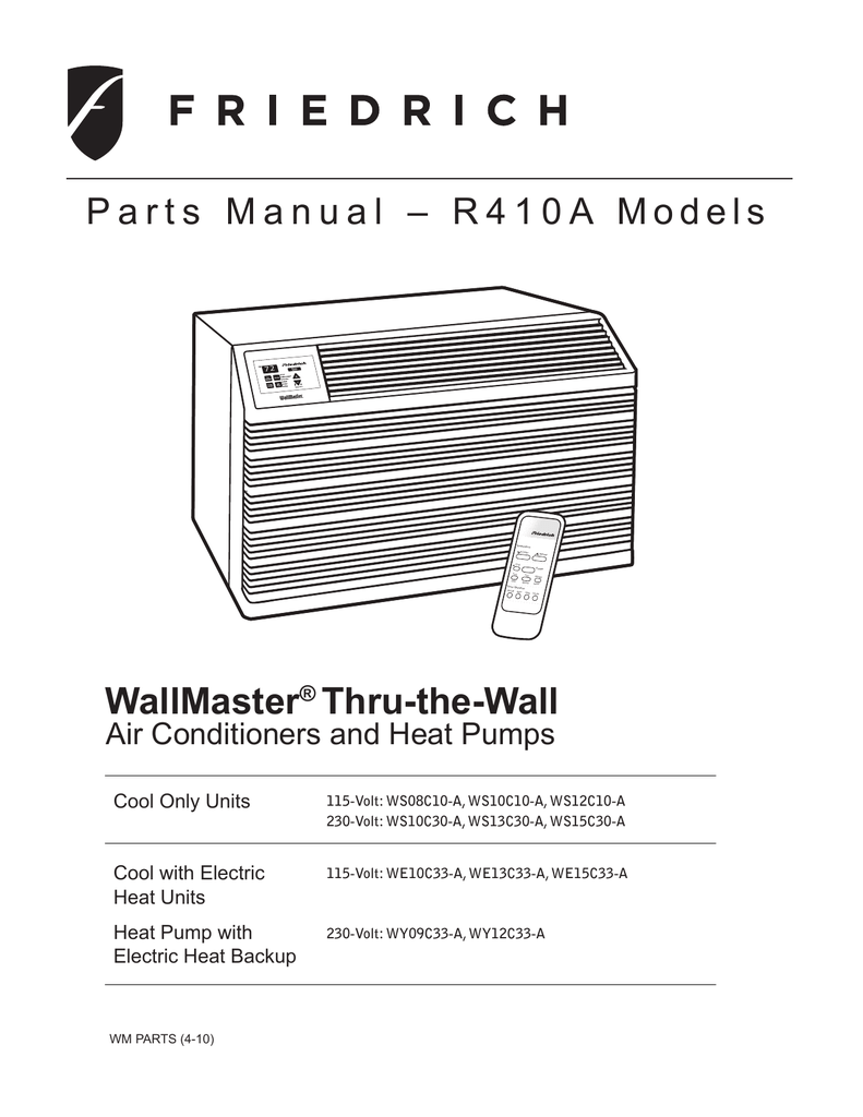 Friedrich Wallmaster Air Conditioner Parts | Sante Blog