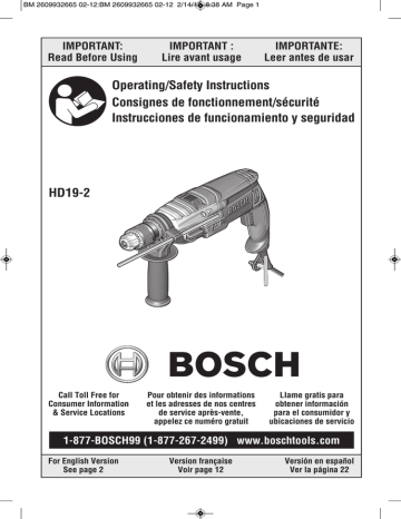 Bosch HD18-2 8.5A Corded 2-Speed Hammer Drill with Keyed Chuck & Auxiliary  Handle, 1/2-in