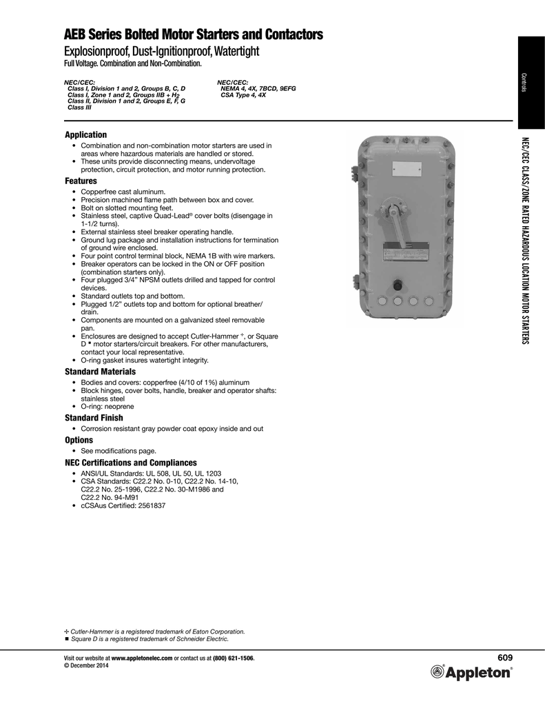 Class 1 Div 2 Lighting Contactor | Shelly Lighting