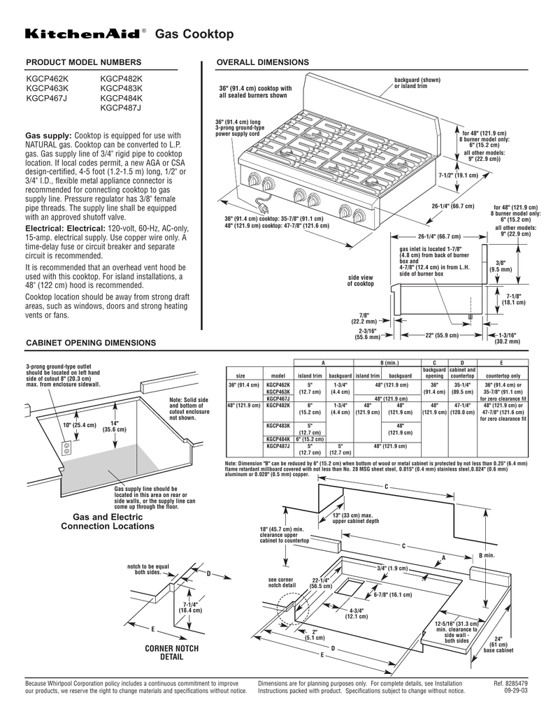 Gas Cooktop Manualzz Com