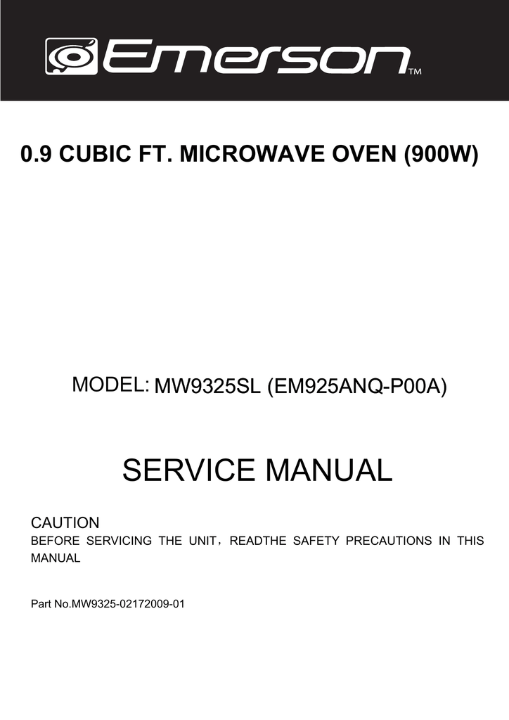 MW9325SL service manual.pdf | Manualzz