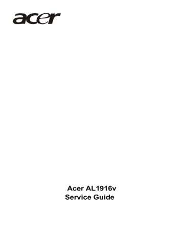 Acer AL1916 Service manual | Manualzz