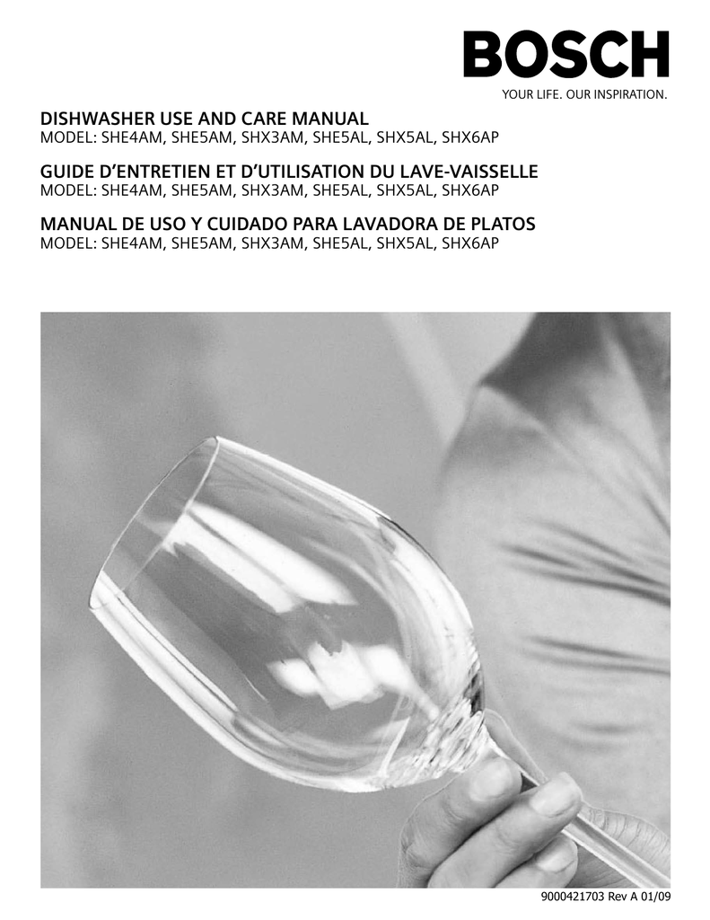 Bosch SHE4AM16UC/02 Ascenta dishwasher 4+2 black Instruction manual