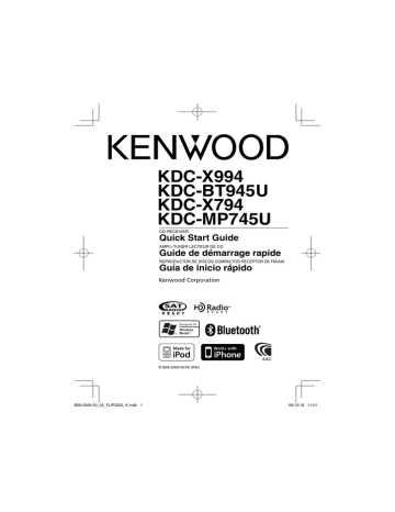 Kenwood KDC-X794, KDC-MP745U, KDC-X994, KDC-BT945U Manual de usuario