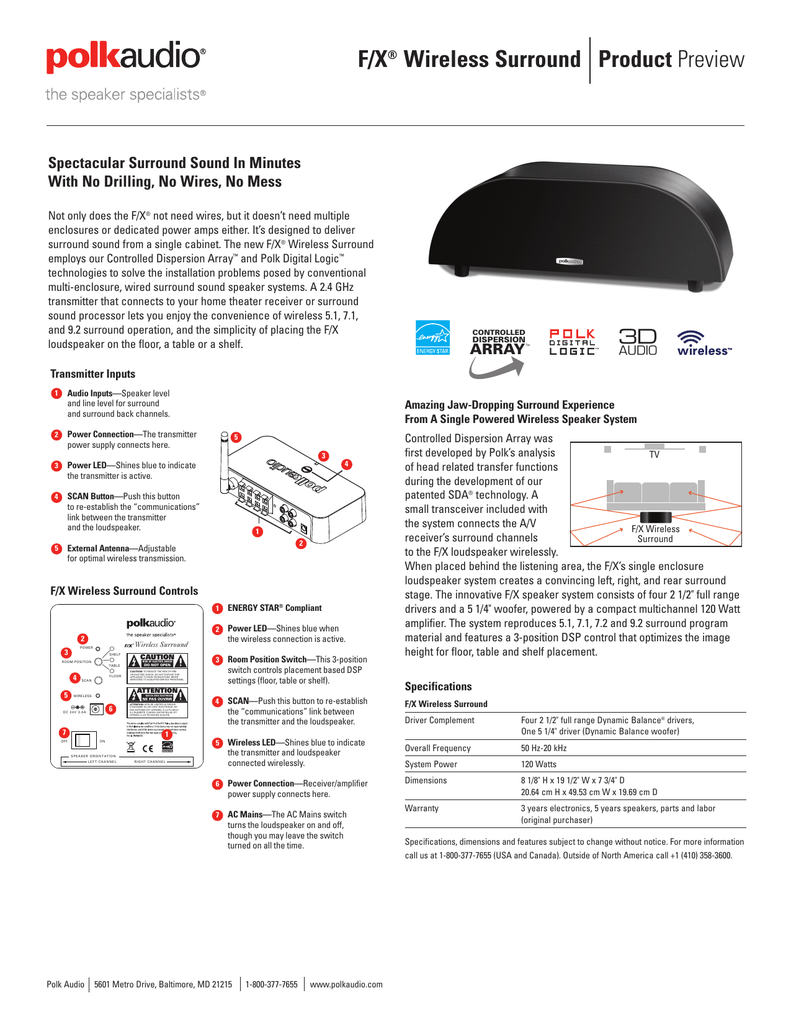 polk fx wireless surround