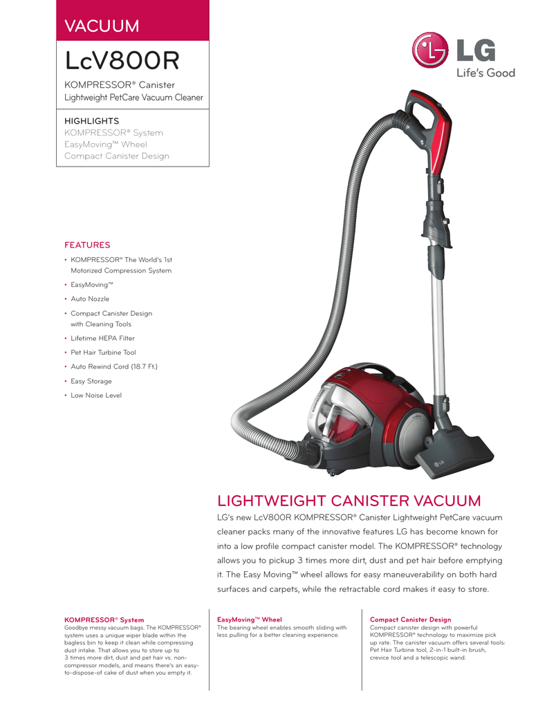 LcV800R VACUUM KOMPRESSOR® Canister 