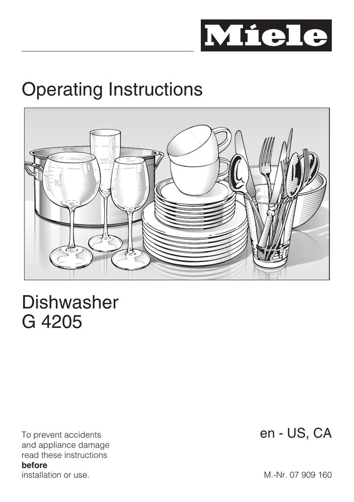 Miele G 4205 Dishwasher User manual Manualzz