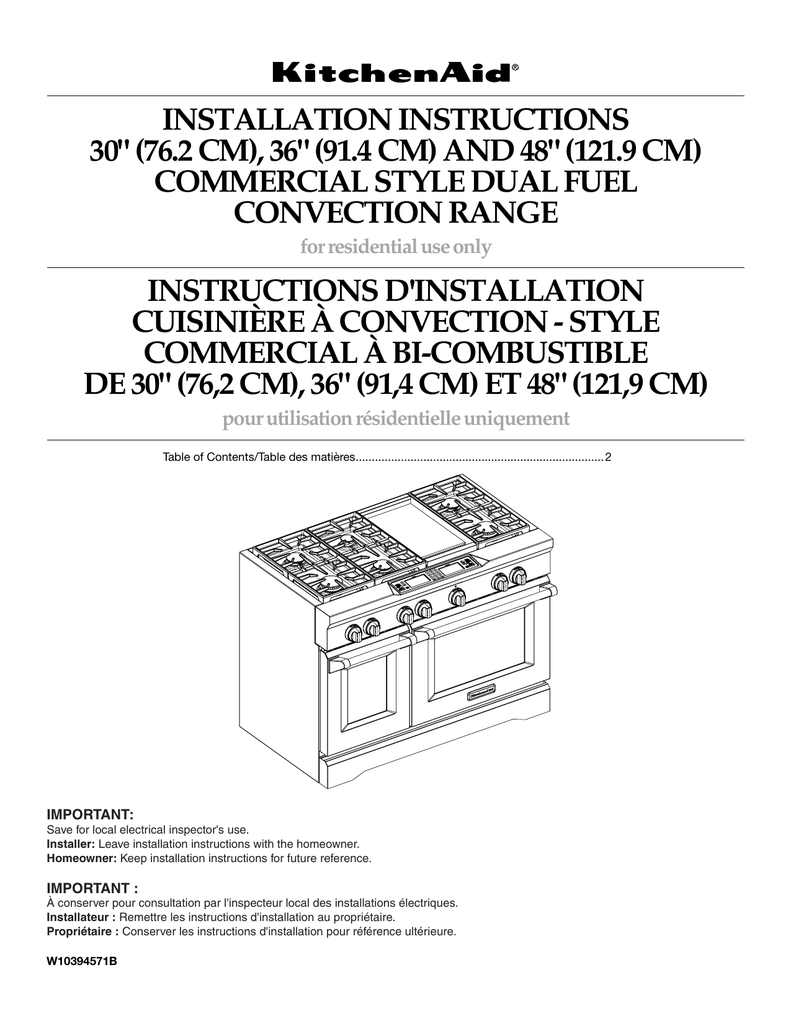 KitchenAid KDRU763VSS Oven Installation Instruction Manualzz