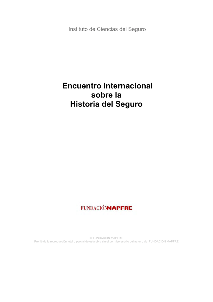 Encuentro Internacional Sobre La Historia Del Seguro Manualzz