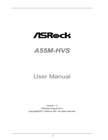 A55M-HVS User Manual 1 Version 1.0 | Manualzz