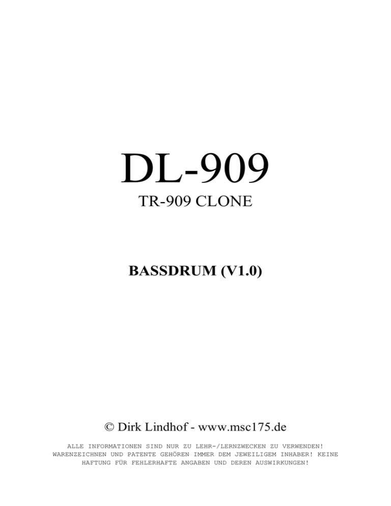 Dl 909 Tr 909 Clone Bassdrum V1 0 Manualzz