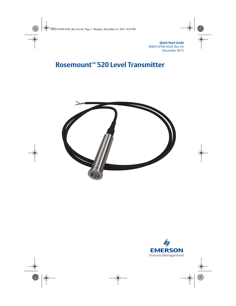 Rosemount 520 Level Transmitter ™ Quick Start Guide | Manualzz