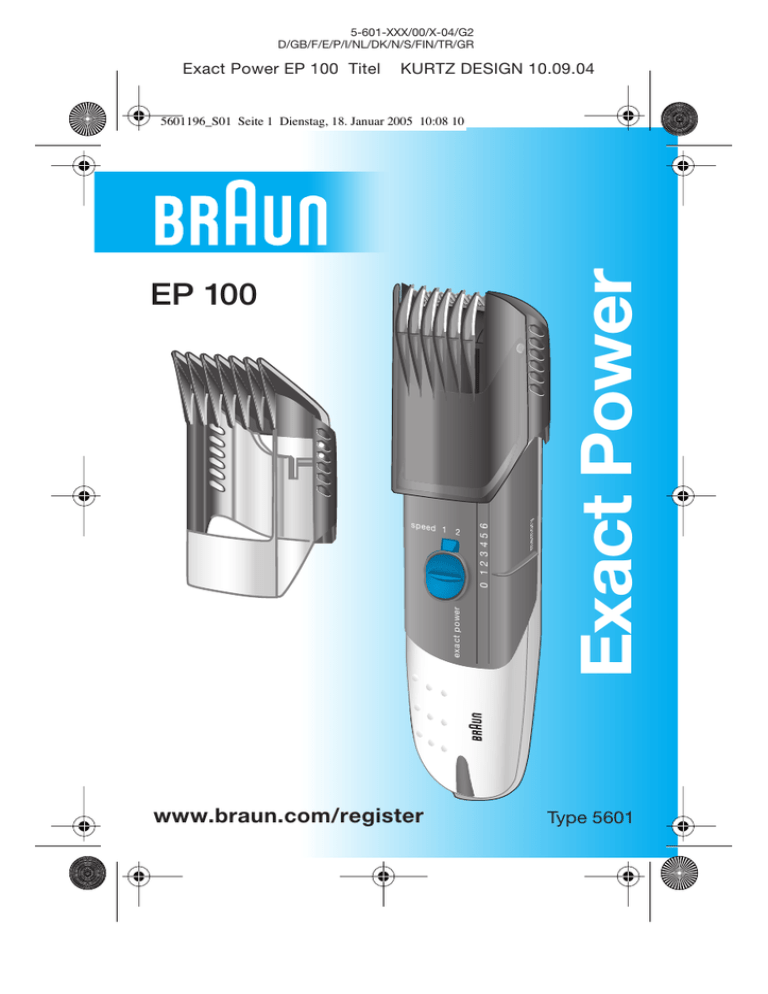 Braun Ep100 Exact Power User Manual Manualzz