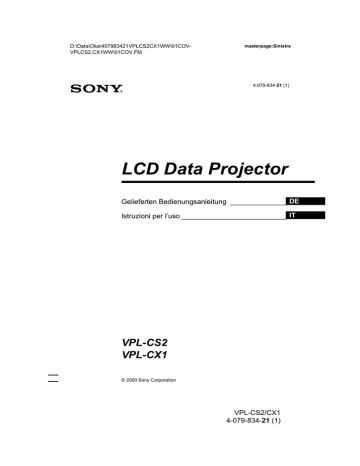Sony VPL-CS2 Bedienungsanleitung | Manualzz