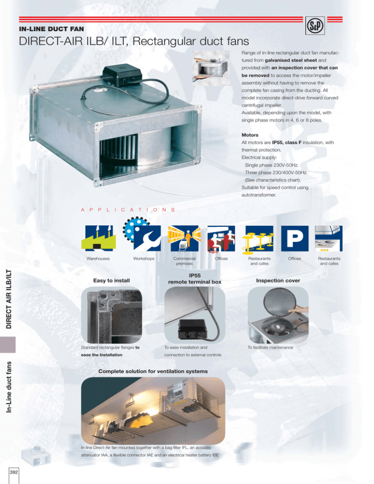 Direct Air Ilb Ilt Rectangular Duct Fans In Line Duct Fan Manualzz