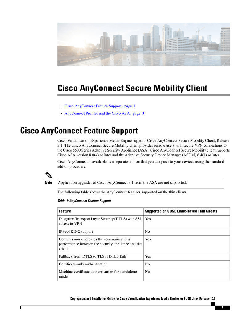 cisco anyconnect mobility client