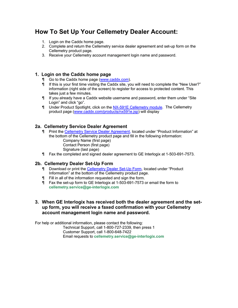 How To Set Up Your Cellemetry Dealer Account Manualzz