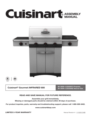 cuisinart ceramic small space gas bbq