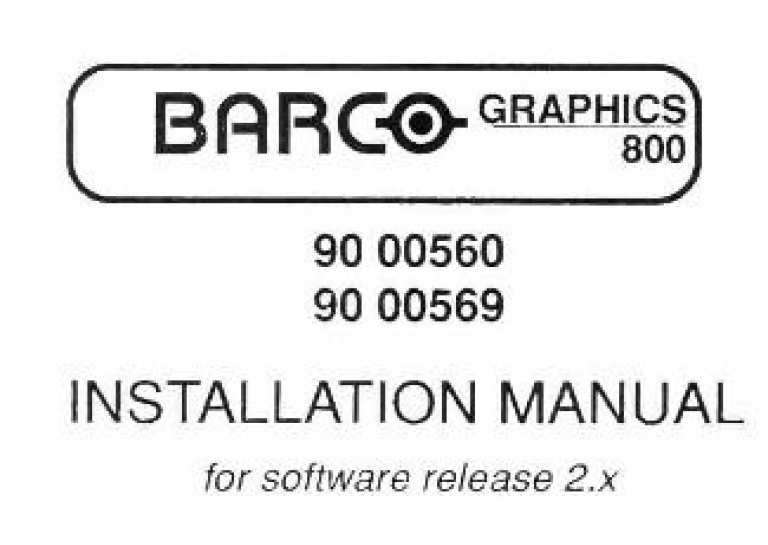 Barco Graphics 800 Install Manual Manualzz