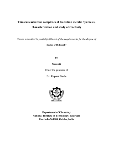 Thiosemicarbazone introduction image