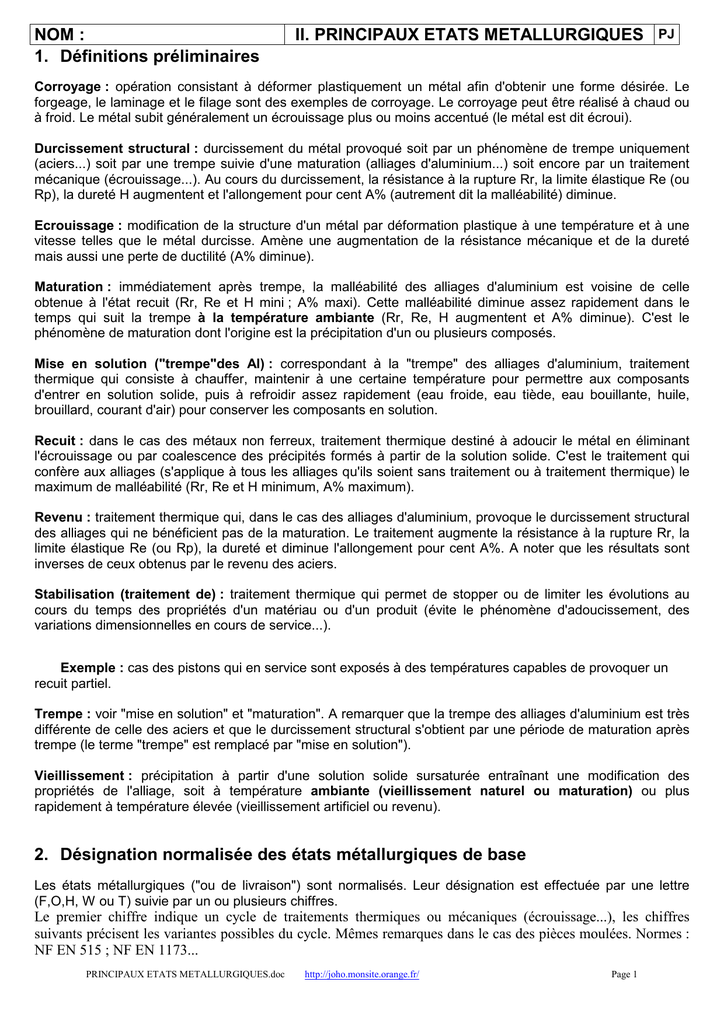 Metallurgie t 1 alliages metalliques