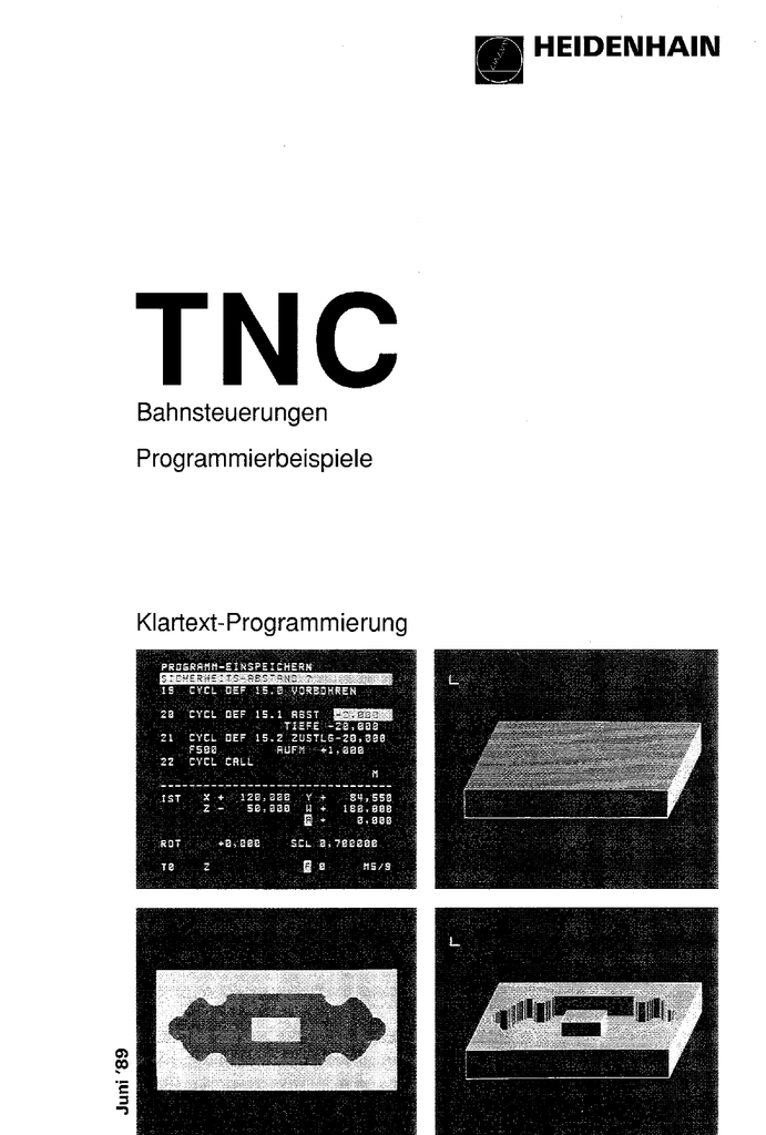 TNC Bahnsteuerungen Programmierbeispiele Klartext ...