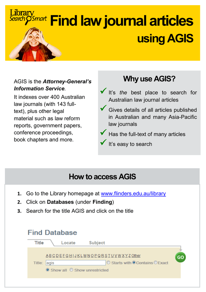 Find Law Journal Articles Using Agis Why Use Agis Manualzz
