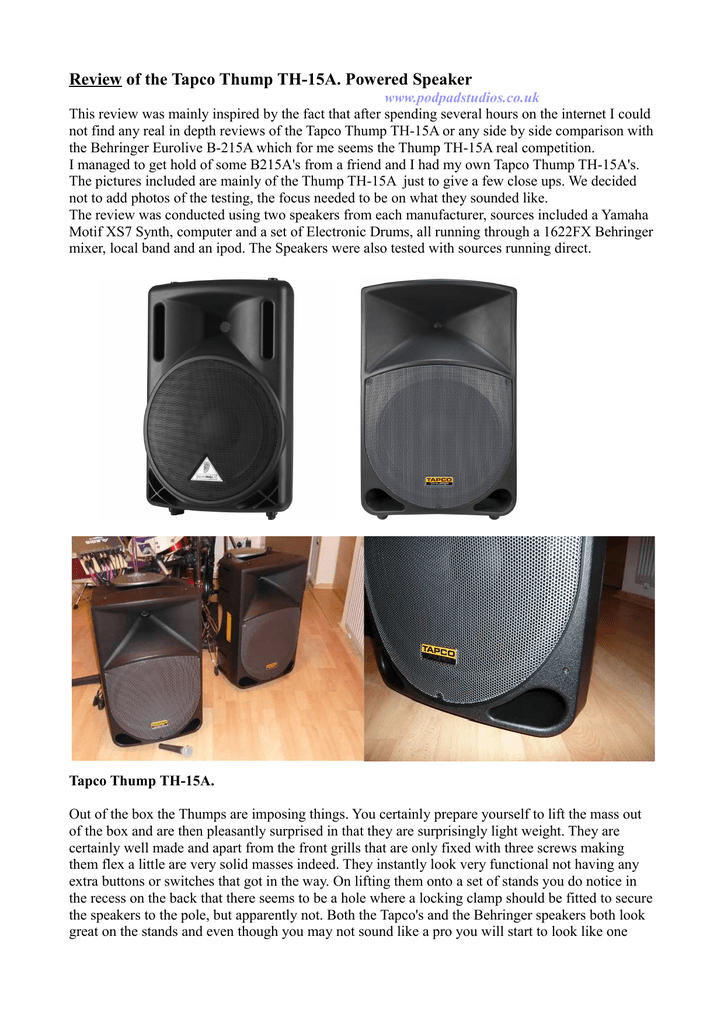 tapco thump speakers