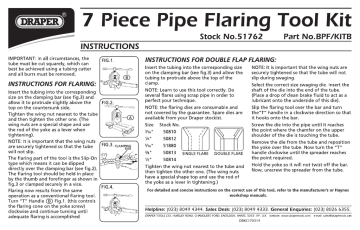 7 piece Draper Brake Pipe Flaring Kit BPF/KITB 51762 7 piece Draper Brake Pipe Flaring Kit BPF/KITB 51762