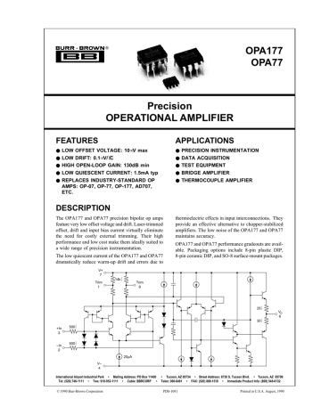 BB OPA637AP DIP-8 Precision High-Speed Difet OPERATIONAL