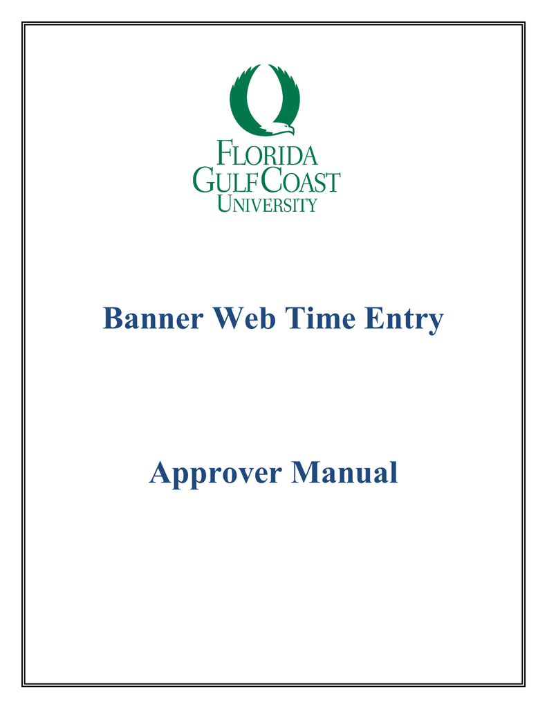 Banner Web Time Entry Approver Manual Manualzz Com