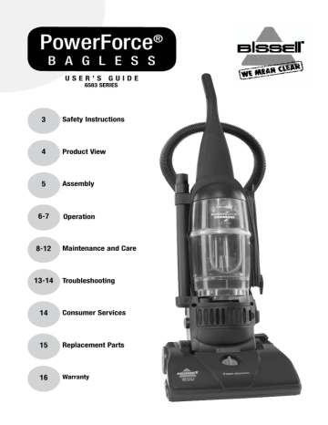 Bissell 6583 Series Powerforce Bagless Owner's Manual | Manualzz