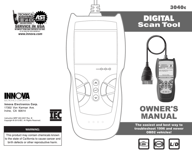 Innova 3040c Owner's manual | Manualzz