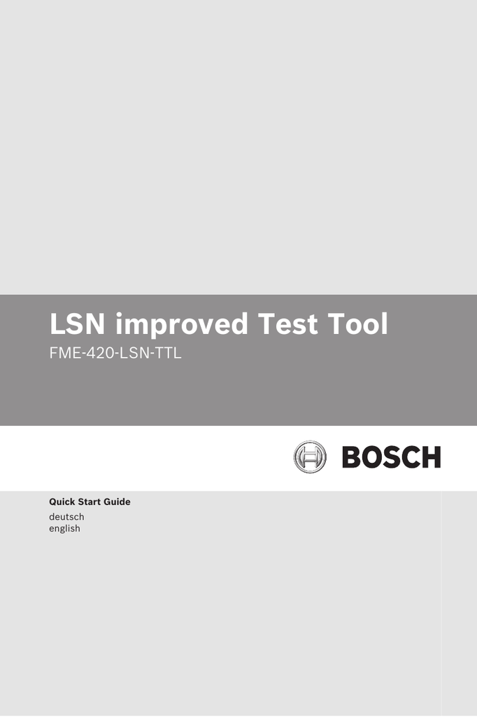 Bosch FME420LSNTTL Quick Start Guide Manualzz