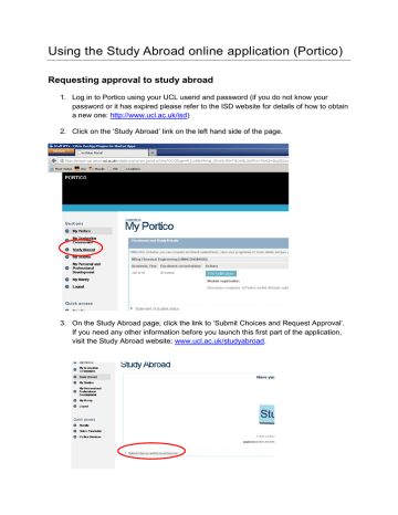 Using The Study Abroad Online Application Portico Manualzz