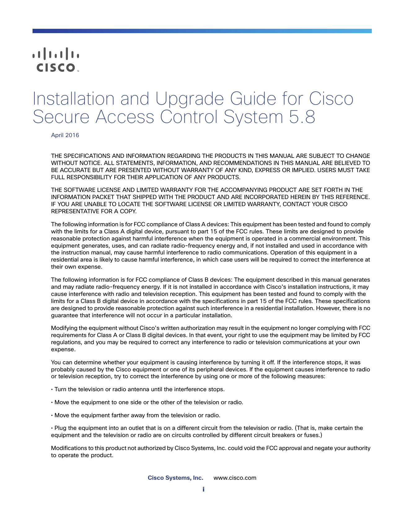 cisco secure access control system 5.8