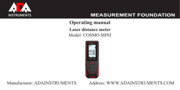 Operating manual Laser distance meter Model: COSMO MINI | Manualzz