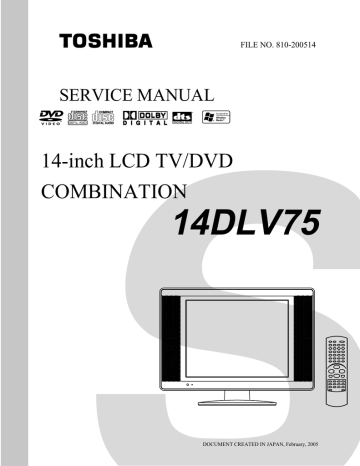 14DLV75 14-inch LCD TV/DVD COMBINATION SERVICE MANUAL | Manualzz